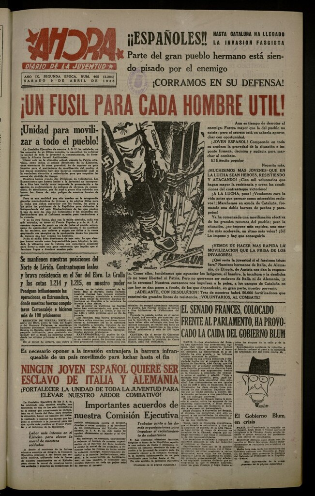 Miniatura de Ahora: diario gráfico del 9 de abril de 1938, nº 405