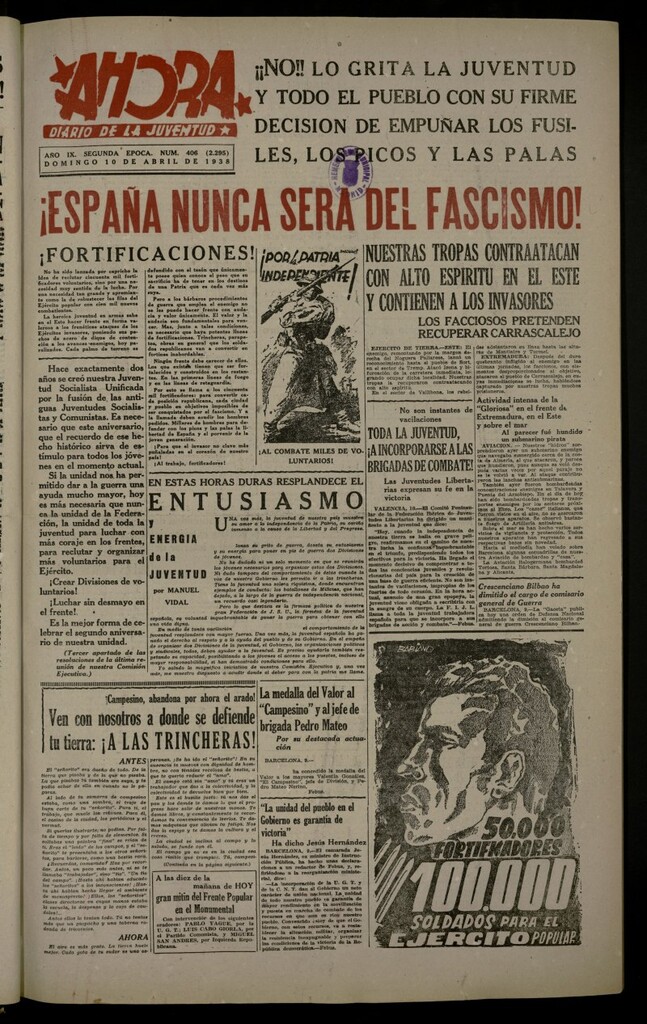 Miniatura de Ahora: diario gráfico del 10 de abril de 1938, nº 406