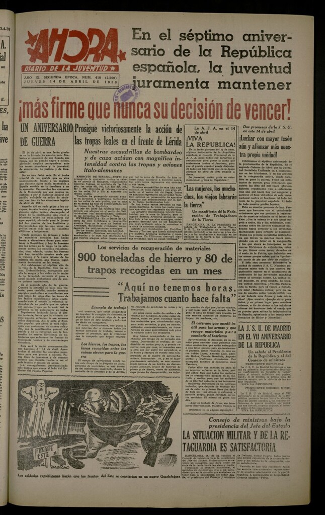 Miniatura de Ahora: diario gráfico del 14 de abril de 1938, nº 410