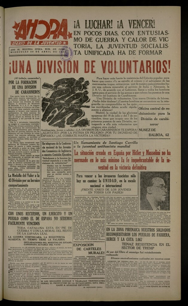 Miniatura de Ahora: diario gráfico del 20 de abril de 1938, nº 415