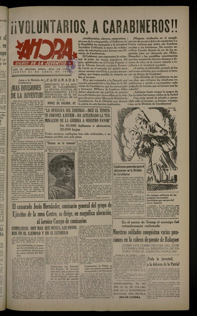 Miniatura de Ahora: diario gráfico del 21 de abril de 1938, nº 416