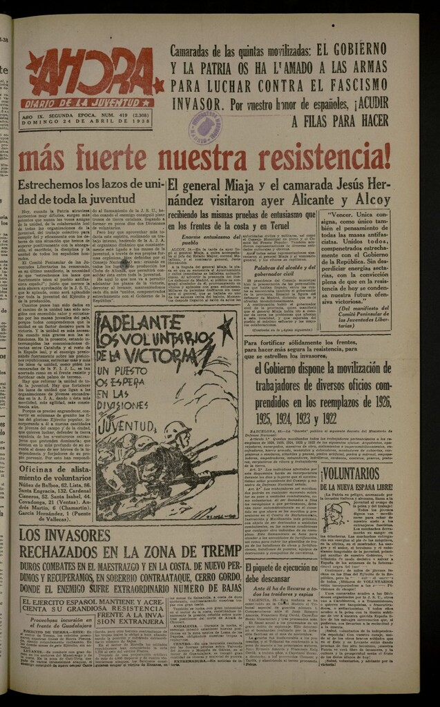 Miniatura de Ahora: diario gráfico del 24 de abril de 1938, nº 419