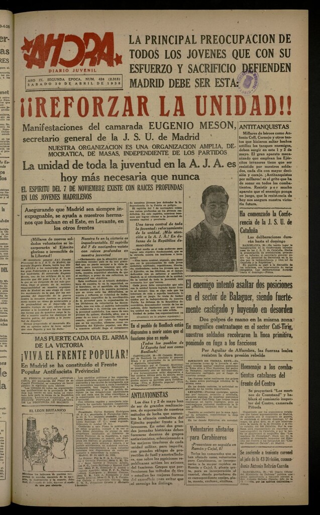 Miniatura de Ahora: diario gráfico del 30 de abril de 1938, nº 424