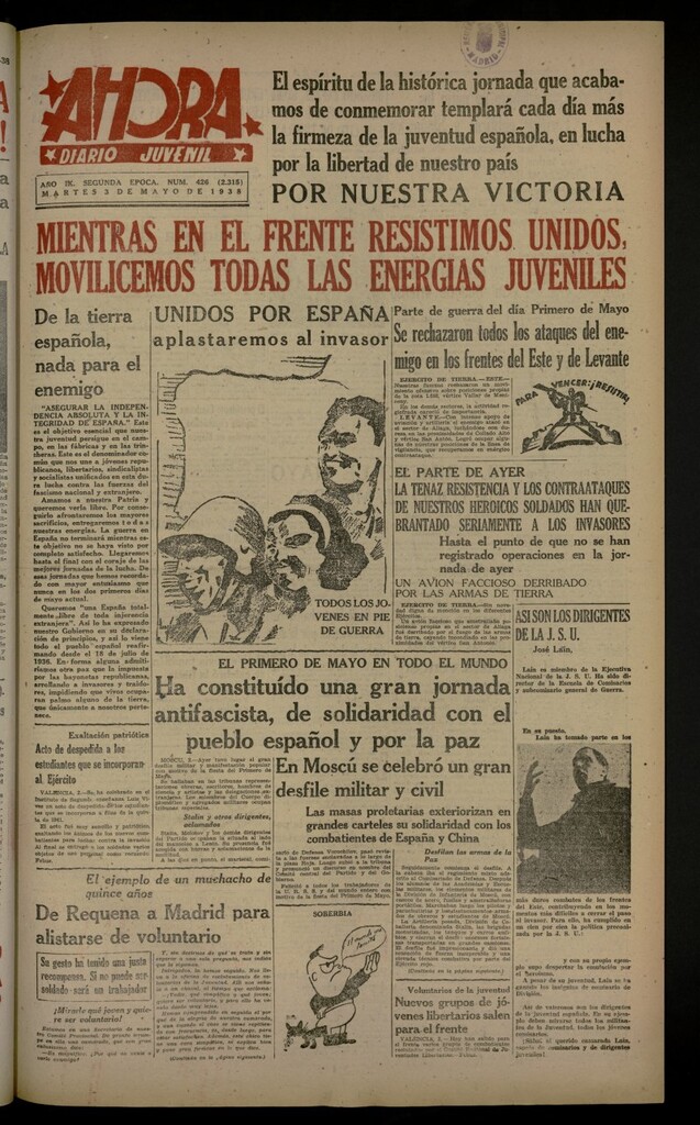 Miniatura de Ahora: diario gráfico del 3 de mayo de 1938, nº 426