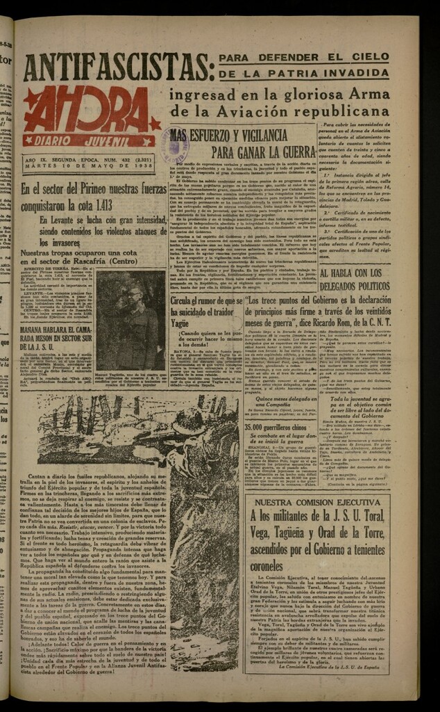 Miniatura de Ahora: diario gráfico del 10 de mayo de 1938, nº 432