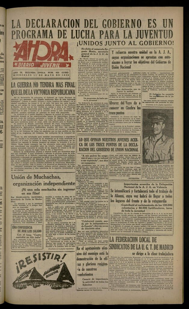 Miniatura de Ahora: diario gráfico del 11 de mayo de 1938, nº 433