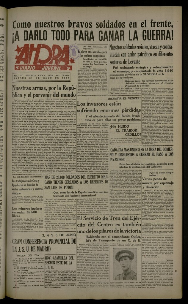 Miniatura de Ahora: diario gráfico del 21 de mayo de 1938, nº 442