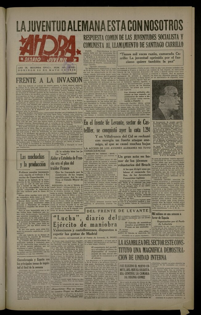 Miniatura de Ahora: diario gráfico del 22 de mayo de 1938, nº 443