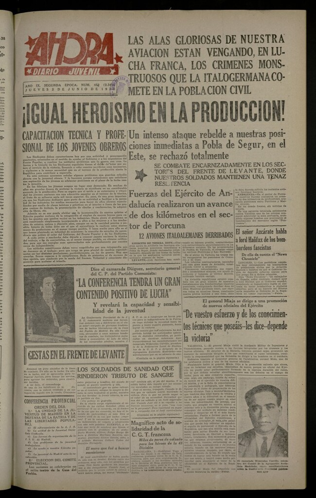 Miniatura de Ahora: diario gráfico del 2 de junio de 1938, nº 452