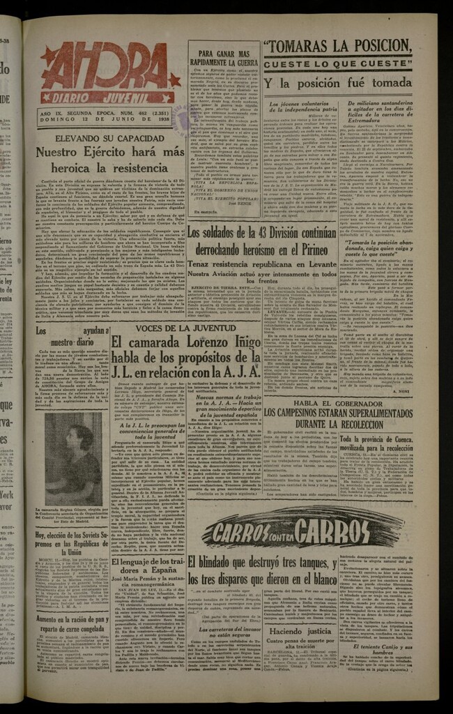 Miniatura de Ahora: diario gráfico del 12 de junio de 1938, nº 462