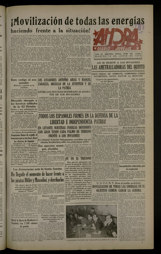 Miniatura de Ahora: diario gráfico del 14 de junio de 1938, nº 463