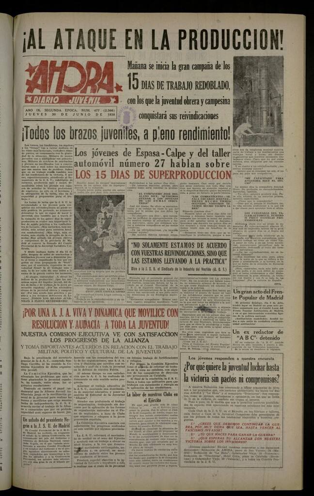 Miniatura de Ahora: diario gráfico del 30 de junio de 1938, nº 477