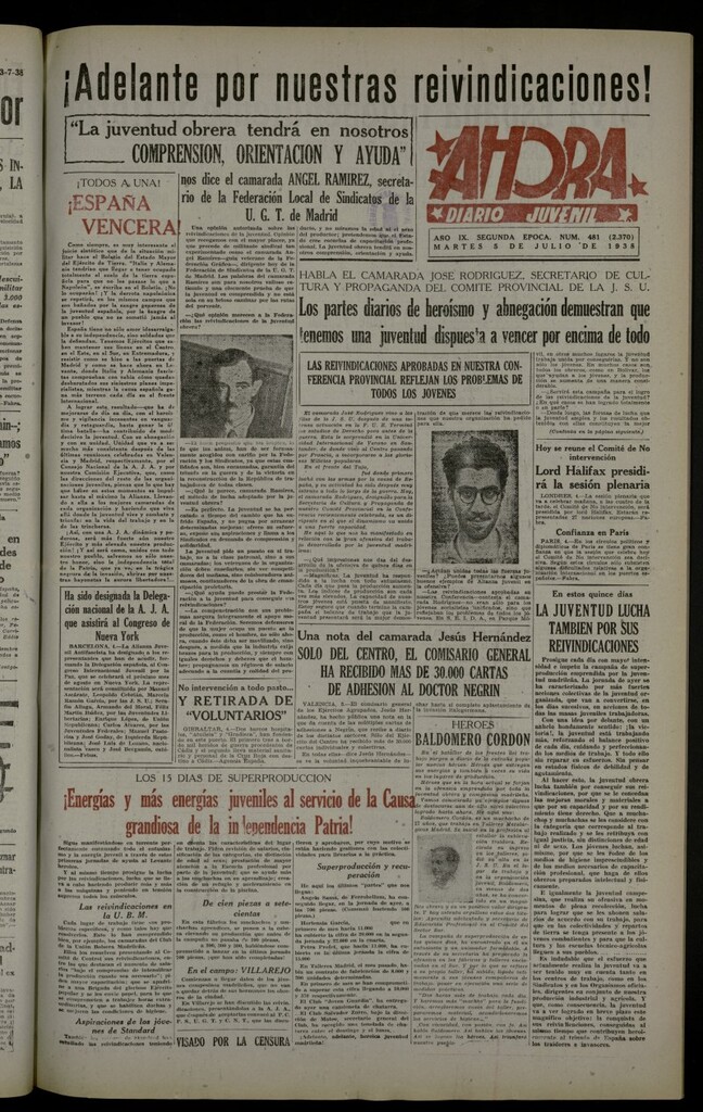 Miniatura de Ahora: diario gráfico del 5 de julio de 1938, nº 481
