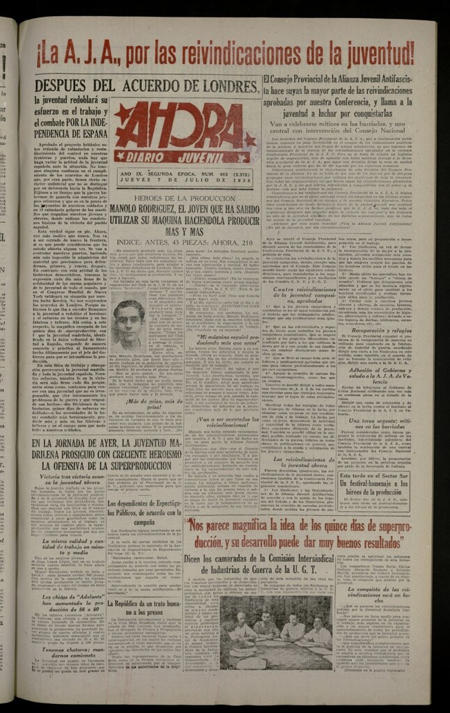 Miniatura de Ahora: diario gráfico del 7 de julio de 1938, nº 483