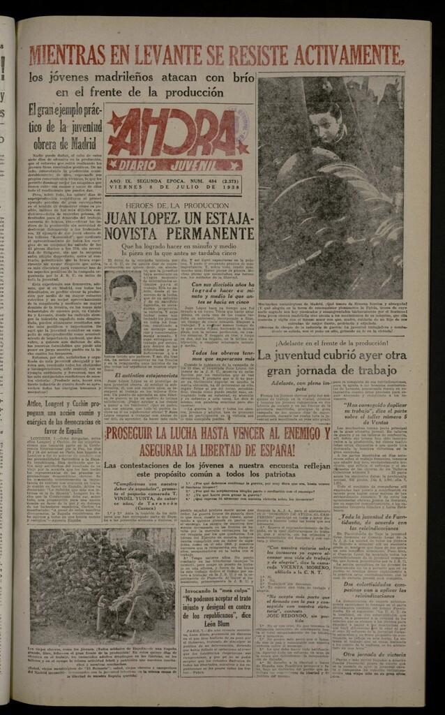 Miniatura de Ahora: diario gráfico del 8 de julio de 1938, nº 484