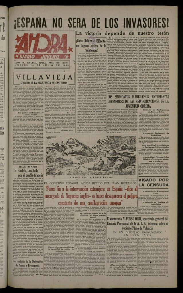 Miniatura de Ahora: diario gráfico del 14 de julio de 1938, nº 489