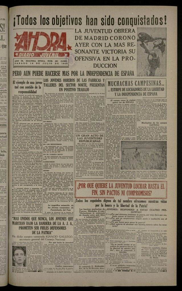 Miniatura de Ahora: diario gráfico del 16 de julio de 1938, nº 491