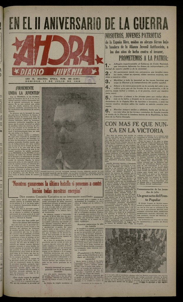 Miniatura de Ahora: diario gráfico del 17 de julio de 1938, nº 492