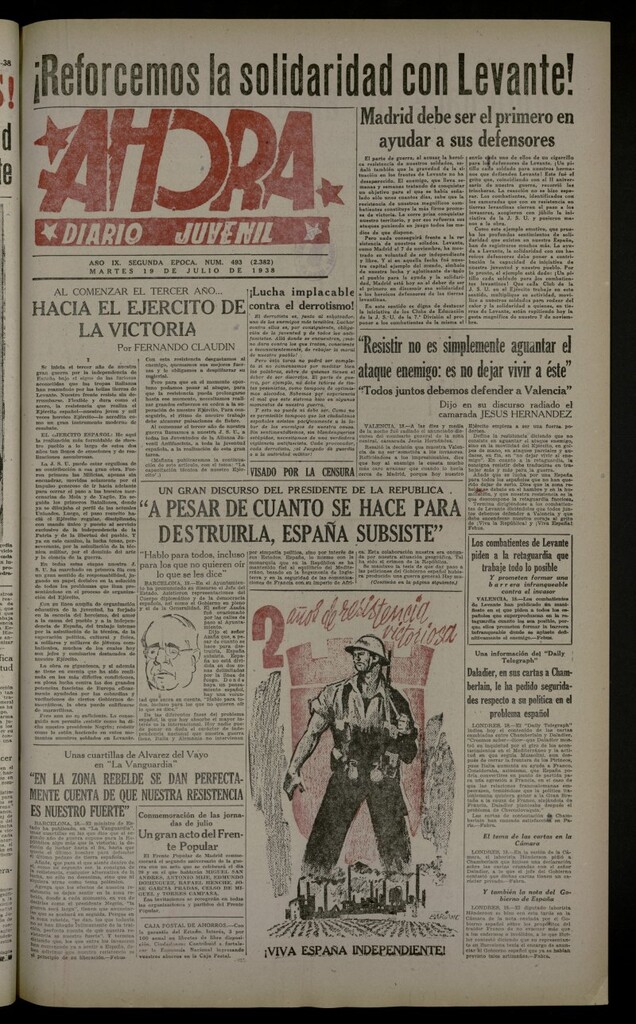 Miniatura de Ahora: diario gráfico del 19 de julio de 1938, nº 493