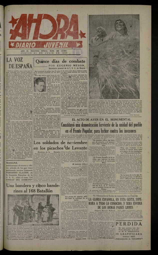 Miniatura de Ahora: diario gráfico del 21 de julio de 1938, nº 495