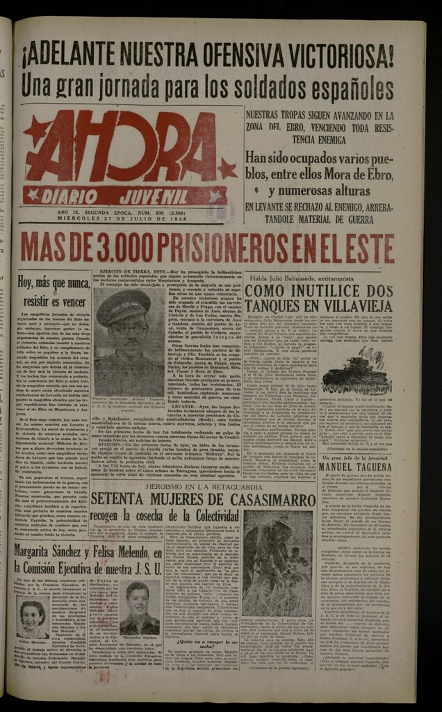 Miniatura de Ahora: diario gráfico del 27 de julio de 1938, nº 500