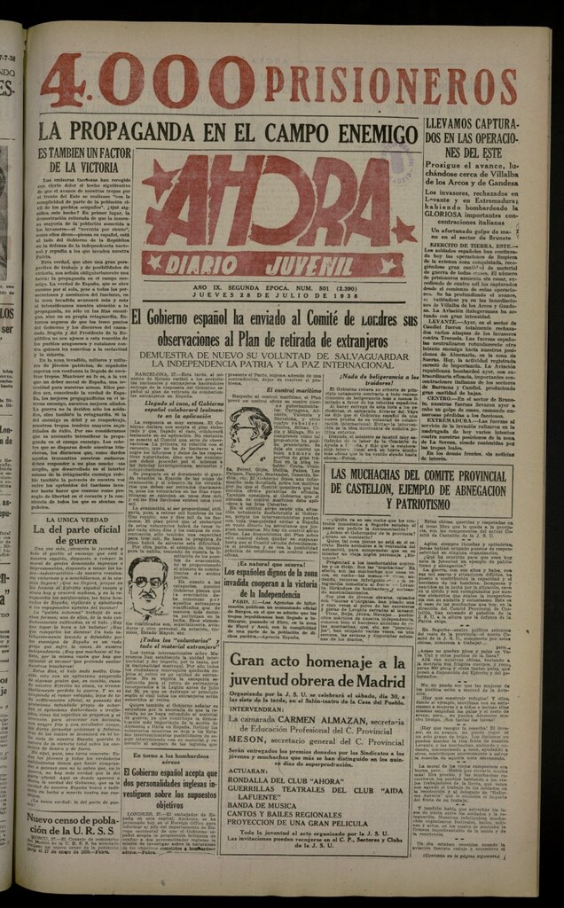 Miniatura de Ahora: diario gráfico del 28 de julio de 1938, nº 501