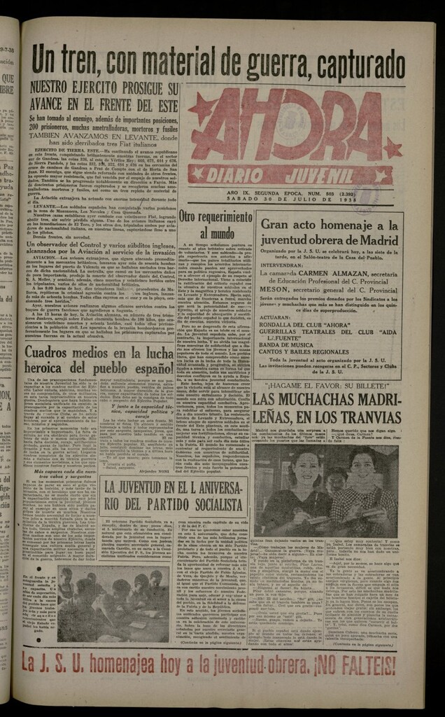 Miniatura de Ahora: diario gráfico del 30 de julio de 1938, nº 503