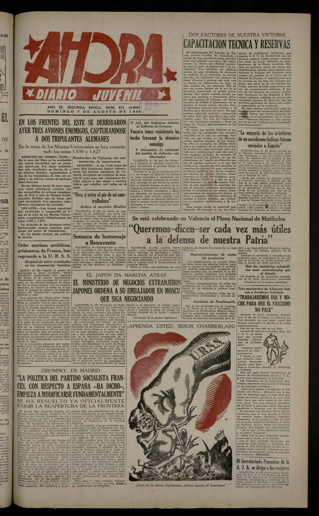 Miniatura de Ahora: diario gráfico del 7 de agosto de 1938, nº 511