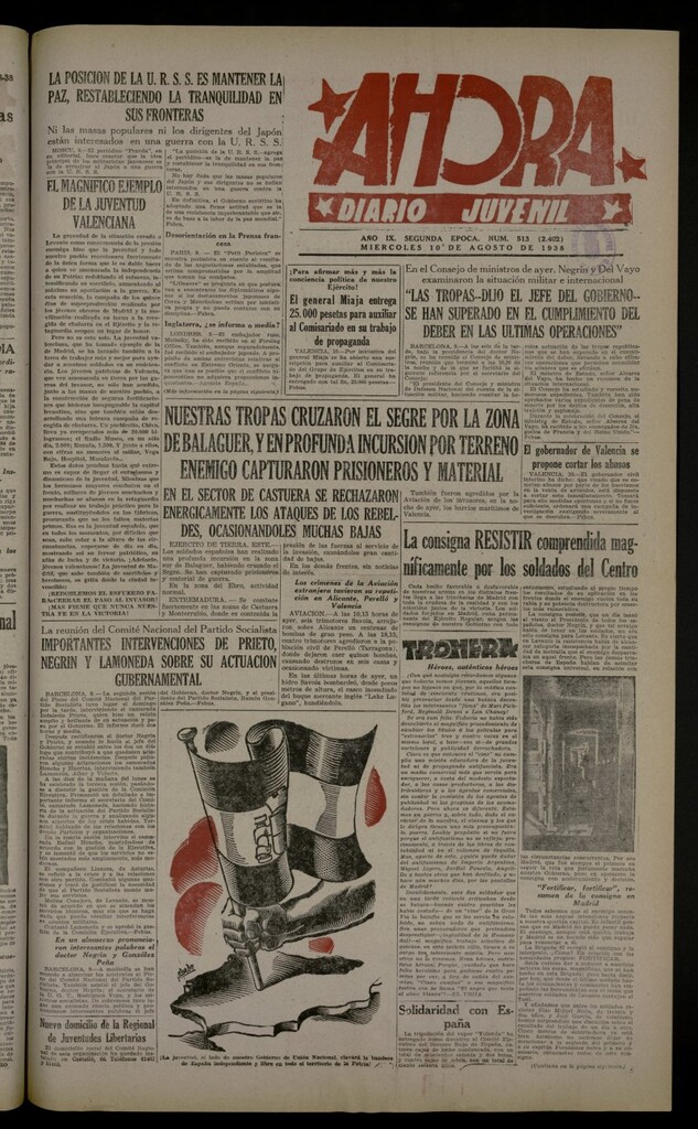 Miniatura de Ahora: diario gráfico del 10 de agosto de 1938, nº 513