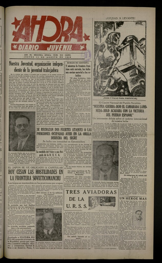 Miniatura de Ahora: diario gráfico del 11 de agosto de 1938, nº 514