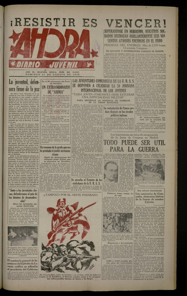Miniatura de Ahora: diario gráfico del 21 de agosto de 1938, nº 523