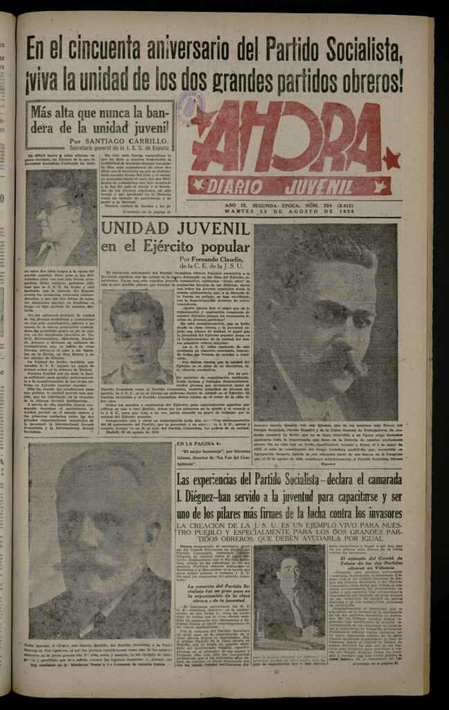 Miniatura de Ahora: diario gráfico del 23 de agosto de 1938, nº 524