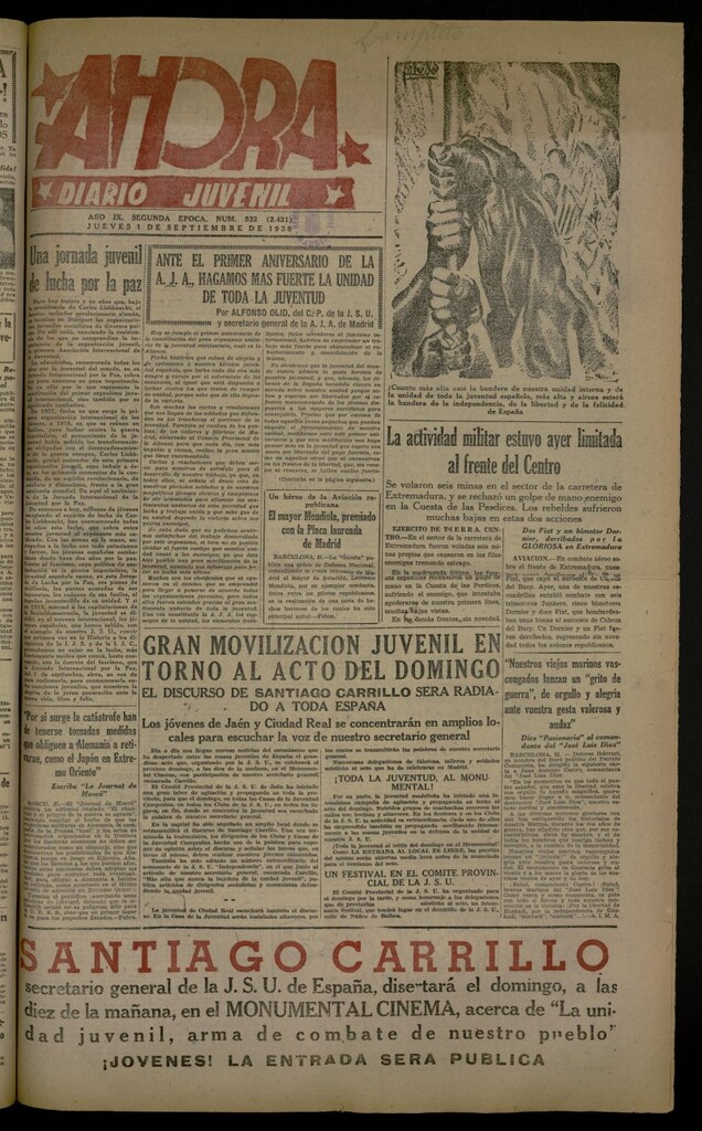 Miniatura de Ahora: diario gráfico del 1 de septiembre de 1938, nº 532