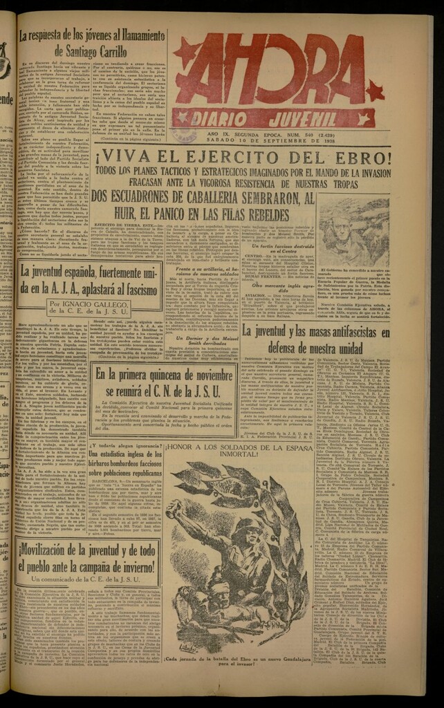 Miniatura de Ahora: diario gráfico del 10 de septiembre de 1938, nº 540