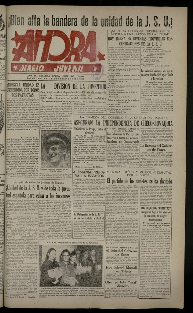 Miniatura de Ahora: diario gráfico del 18 de septiembre de 1938, nº 547