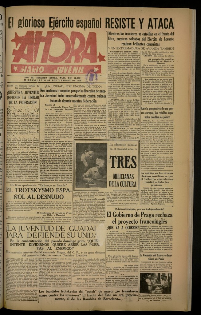 Miniatura de Ahora: diario gráfico del 21 de septiembre de 1938, nº 549