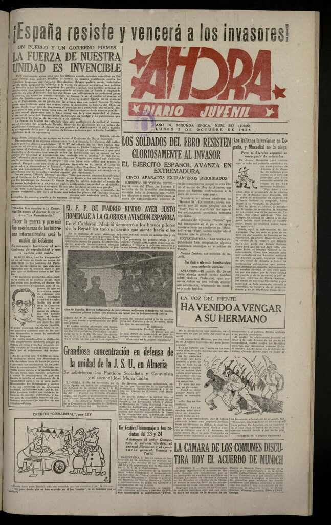 Miniatura de Ahora: diario gráfico del 3 de octubre de 1938, nº 557