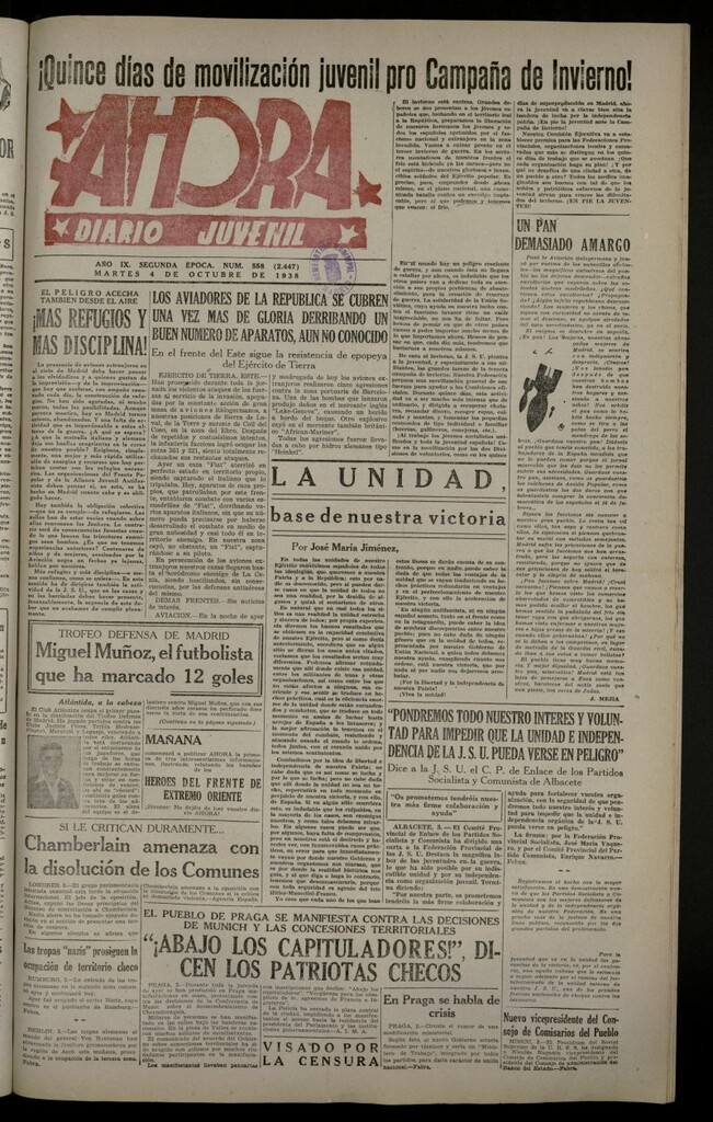Miniatura de Ahora: diario gráfico del 4 de octubre de 1938, nº 558