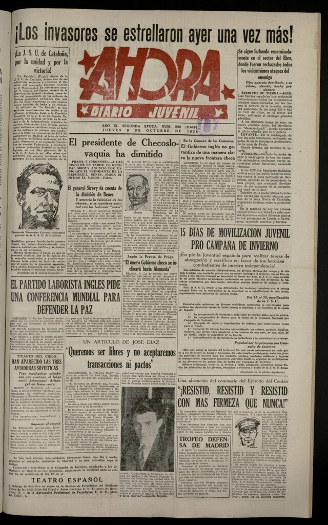 Miniatura de Ahora: diario gráfico del 6 de octubre de 1938, nº 560
