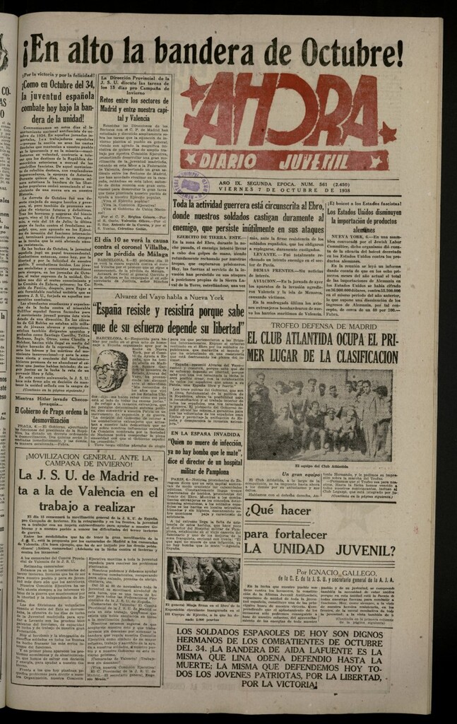 Miniatura de Ahora: diario gráfico del 7 de octubre de 1938, nº 561