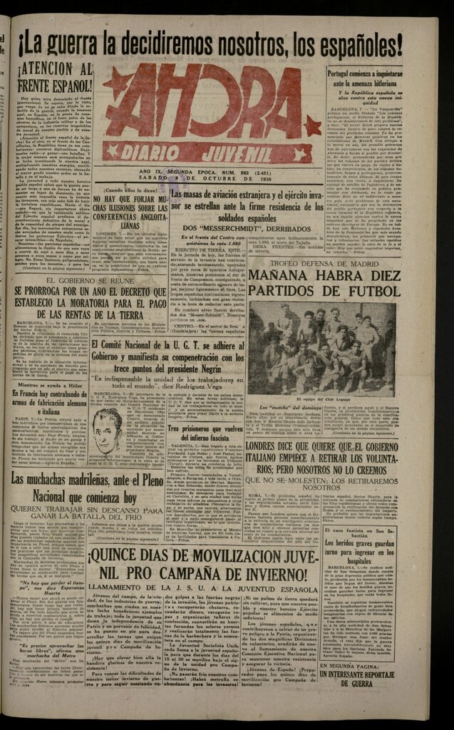 Miniatura de Ahora: diario gráfico del 8 de octubre de 1938, nº 562