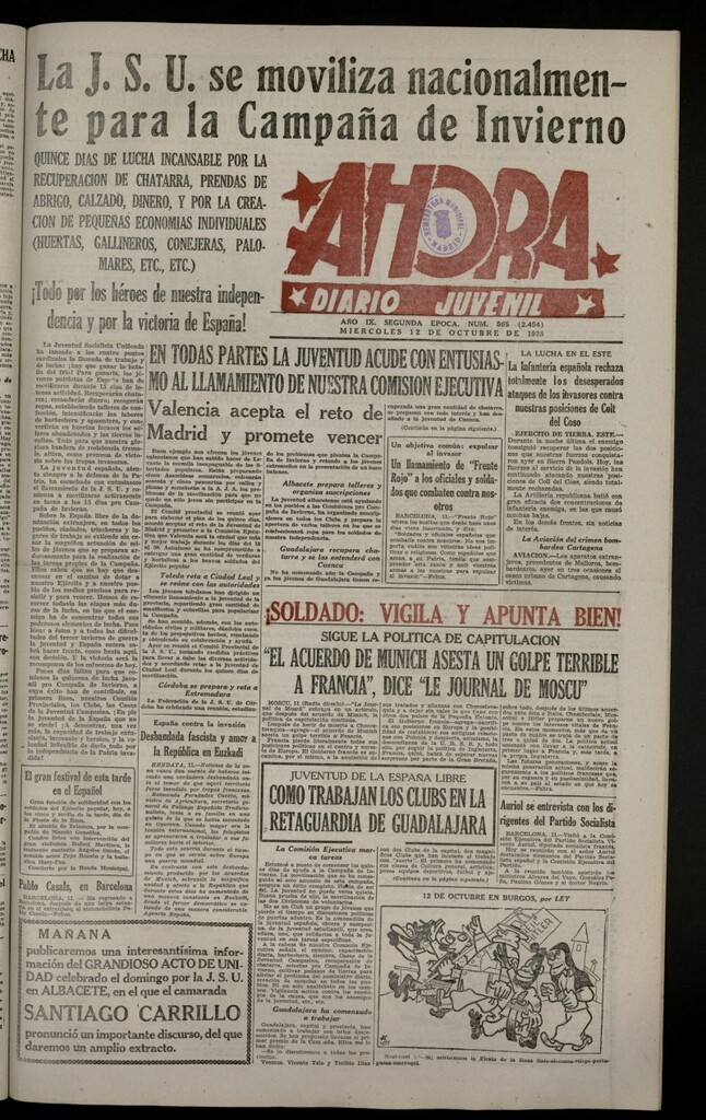 Miniatura de Ahora: diario gráfico del 12 de octubre de 1938, nº 565