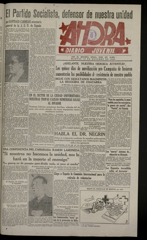 Miniatura de Ahora: diario gráfico del 18 de octubre de 1938, nº 570