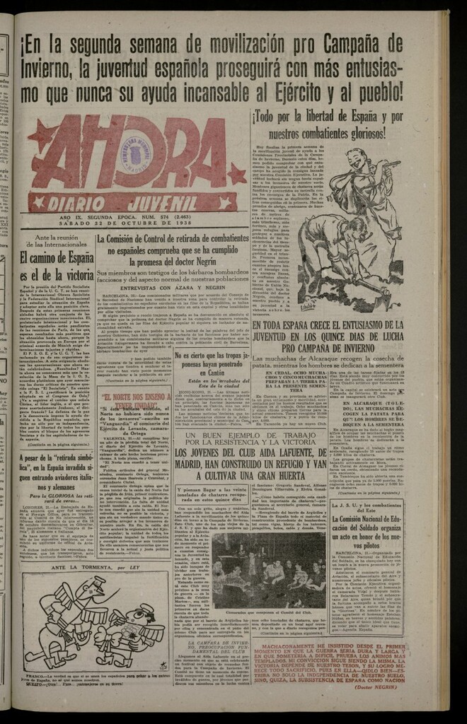 Miniatura de Ahora: diario gráfico del 22 de octubre de 1938, nº 574