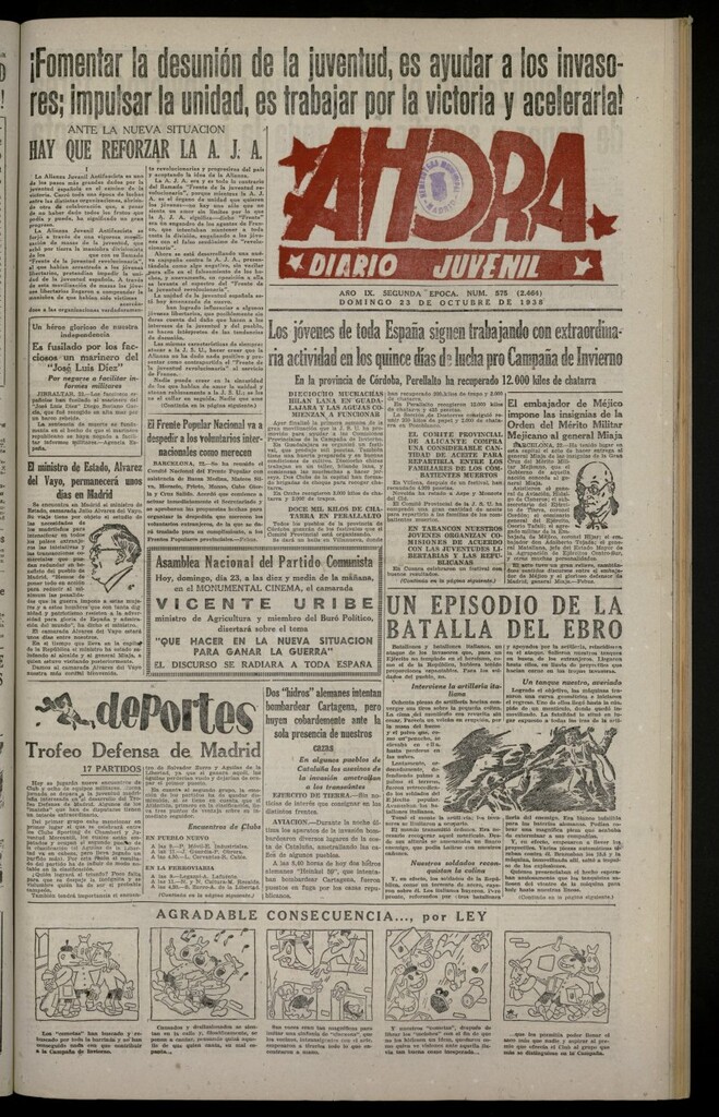 Miniatura de Ahora: diario gráfico del 23 de octubre de 1938, nº 575