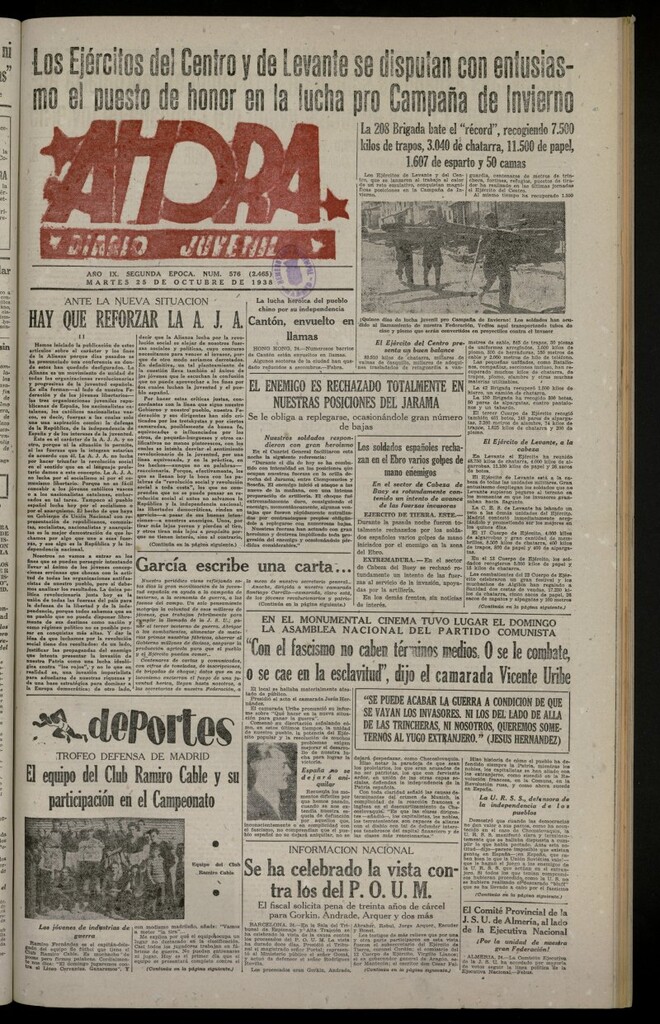 Miniatura de Ahora: diario gráfico del 25 de octubre de 1938, nº 576
