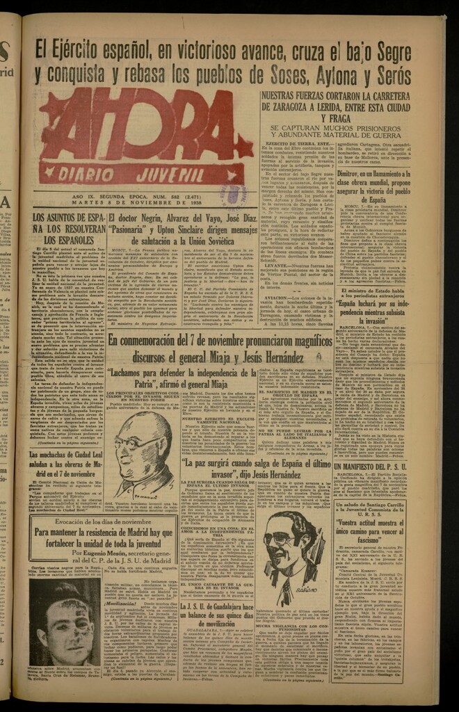 Miniatura de Ahora: diario gráfico del 8 de noviembre de 1938, nº 582