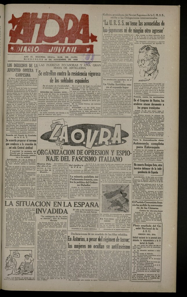 Miniatura de Ahora: diario gráfico del 16 de noviembre de 1938, nº 589