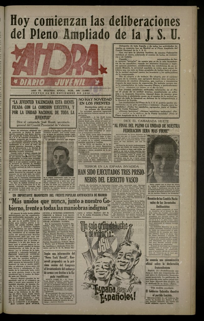 Miniatura de Ahora: diario gráfico del 24 de noviembre de 1938, nº 596