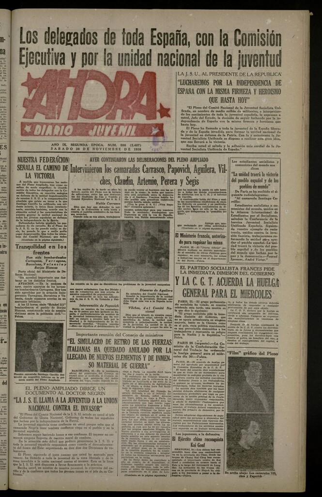 Miniatura de Ahora: diario gráfico del 26 de noviembre de 1938, nº 598